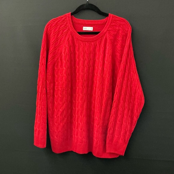 croft & barrow Sweaters - Croft & Barrow Red Cable Knit Sweater XXL | Classic Crewneck Pullover
